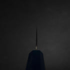 Santoku 440C Nashiji Damast Blauer Urushi Griff 165mm-[Musashi]-[Japan-Küchenmesser]