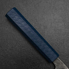 Santoku 440C Nashiji Damast Blauer Urushi Griff 165mm-[Musashi]-[Japan-Küchenmesser]