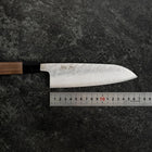 Santoku 440C Nashiji Damast Büffelhorn und Walnussholz Griff 165mm-[Musashi]-[Japan-Küchenmesser]