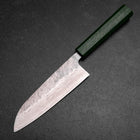 Santoku 440C Nashiji Damast Grüner Urushi Griff 165mm-[Musashi]-[Japan-Küchenmesser]