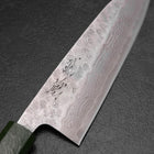 Santoku 440C Nashiji Damast Grüner Urushi Griff 165mm-[Musashi]-[Japan-Küchenmesser]
