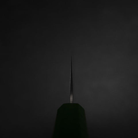 Santoku 440C Nashiji Damast Grüner Urushi Griff 165mm-[Musashi]-[Japan-Küchenmesser]