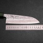 Santoku 440C Nashiji Damast Grüner Urushi Griff 165mm-[Musashi]-[Japan-Küchenmesser]