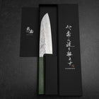 Santoku 440C Nashiji Damast Grüner Urushi Griff 165mm-[Musashi]-[Japan-Küchenmesser]