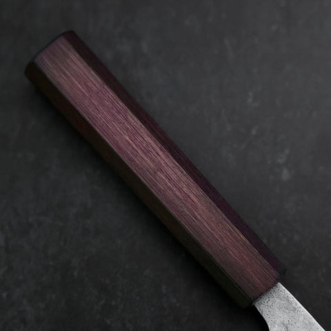 Santoku 440C Nashiji Damast Urushi Griff in Lila 165mm-[Musashi]-[Japan-Küchenmesser]
