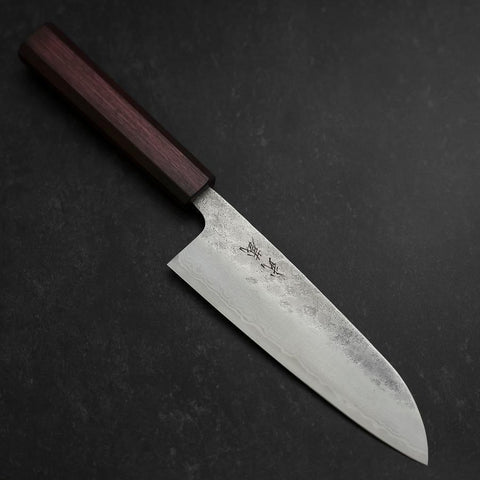 Santoku 440C Nashiji Damast Urushi Griff in Lila 165mm-[Musashi]-[Japan-Küchenmesser]