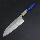 Santoku 440C Nashiji Damast Weiß-Blauer Ozeanplastik Griff 165mm-[Musashi]-[Japan-Küchenmesser]