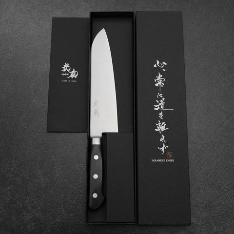 Santoku 440C Poliert Westlicher Griff 180mm-[Musashi]-[Japan-Küchenmesser]