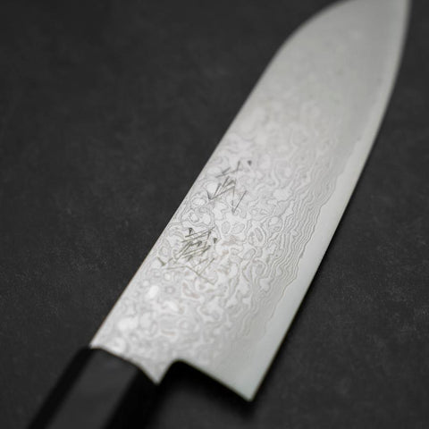 Santoku AUS-10 Damascus Red Cherry Handle 170mm-[Musashi]-[Japan-Küchenmesser]