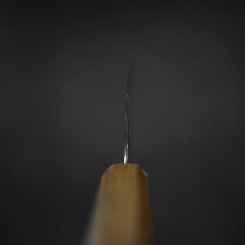 Santoku AUS-10 Kagami Tsuchime Damast Yaki Urushi Griff 165mm-[Musashi]-[Japan-Küchenmesser]