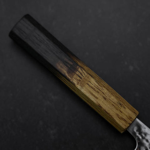 Santoku AUS-10 Kagami Tsuchime Damast Yaki Urushi Griff 165mm-[Musashi]-[Japan-Küchenmesser]