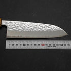 Santoku AUS-10 Kagami Tsuchime Damast Yaki Urushi Griff 165mm-[Musashi]-[Japan-Küchenmesser]