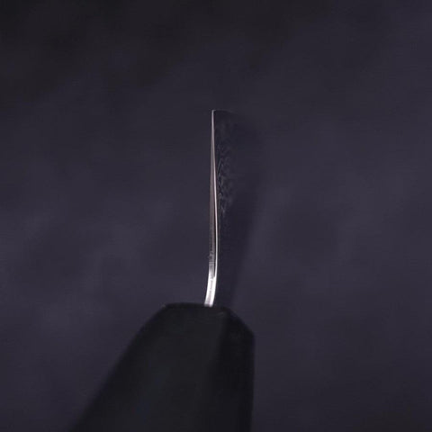 Santoku AUS-10 Nashiji Damast Dunkelblauer Urushi Griff 165mm-[Musashi]-[Japan-Küchenmesser]