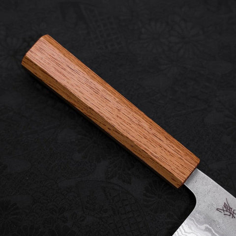Santoku AUS-10 Nashiji Damast Eichenholz Griff 165mm-[Musashi]-[Japan-Küchenmesser]