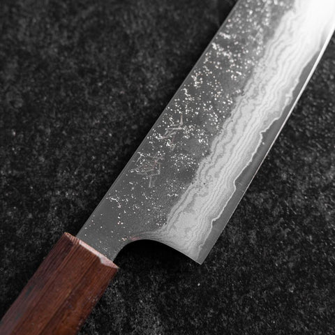 Santoku AUS-10 Nashiji Damast Wenge Griff 165mm-[Musashi]-[Japan-Küchenmesser]
