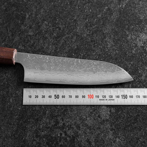 Santoku AUS-10 Nashiji Damast Wenge Griff 165mm-[Musashi]-[Japan-Küchenmesser]