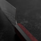 Santoku AUS-10 Nawame Damast Lila Urushi Griff 165mm-[Musashi]-[Japan-Küchenmesser]