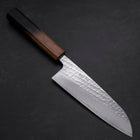 Santoku AUS-10 Nawame Damast Yaki Urushi Griff 165mm-[Musashi]-[Japan-Küchenmesser]