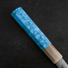 Santoku AUS-10 Nickel Damascus Buffalo Turquoise Handle 170mm (6.7”)-[Musashi]-[Japan-Küchenmesser]