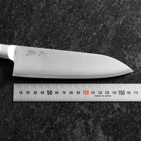 Santoku AUS-10 Poliert Edelstahl Griff 165mm-[Musashi]-[Japan-Küchenmesser]