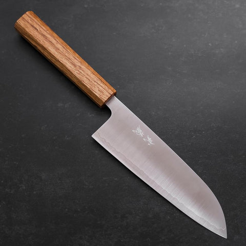 Santoku AUS-10 Poliert Eichenholz Griff 180mm-[Musashi]-[Japan-Küchenmesser]