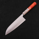Santoku AUS-10 Poliert Orange-Weißer Ozeanplastik Griff 165mm-[Musashi]-[Japan-Küchenmesser]