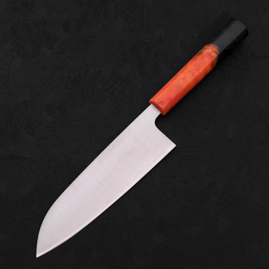 Santoku AUS-10, Poliert Ozeanplastik Griff in Orange-Schwarz, 165mm-[Musashi]-[Japan-Küchenmesser]