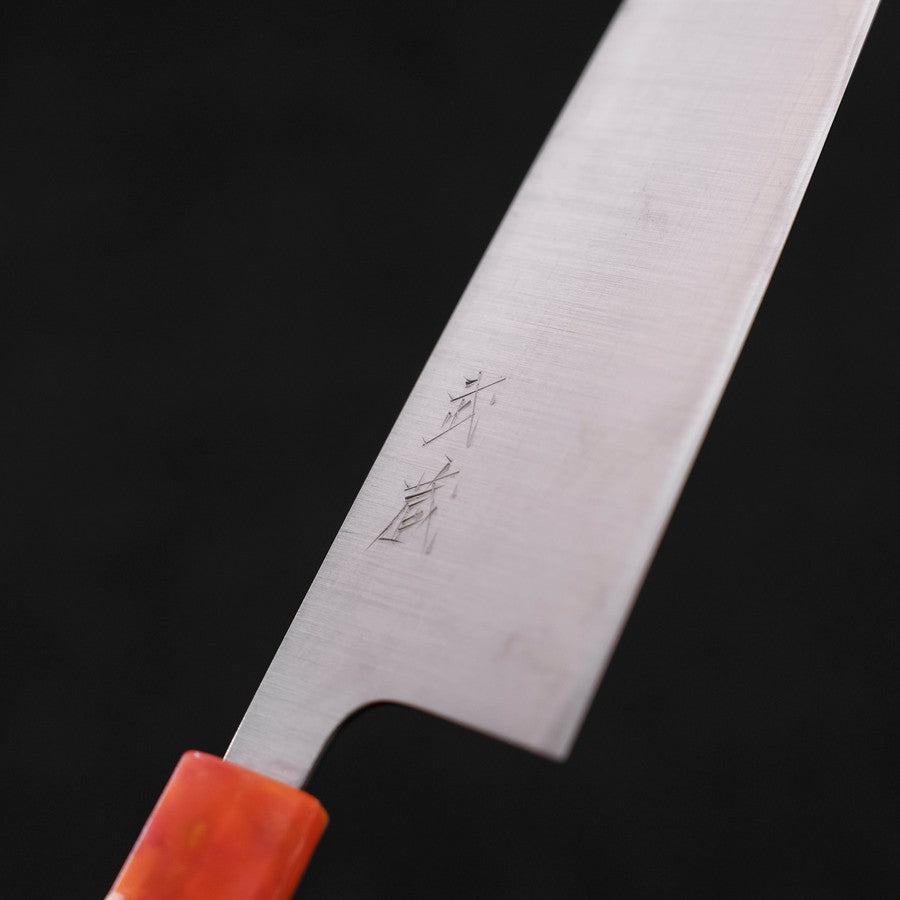 Santoku AUS-10, Poliert Ozeanplastik Griff in Orange-Schwarz, 165mm-[Musashi]-[Japan-Küchenmesser]