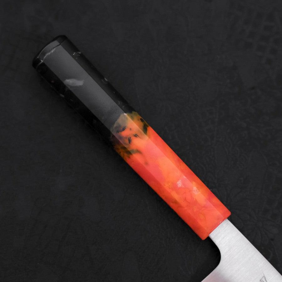 Santoku AUS-10, Poliert Ozeanplastik Griff in Orange-Schwarz, 165mm-[Musashi]-[Japan-Küchenmesser]