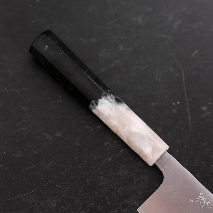 Santoku AUS-10 Poliert Ozeanplastik Griff in Schwarz-Weiß 165mm-[Musashi]-[Japan-Küchenmesser]