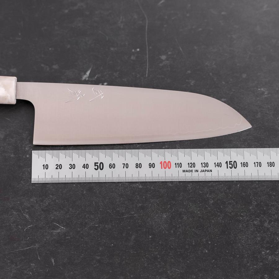 Santoku AUS-10 Poliert Ozeanplastik Griff in Schwarz-Weiß 165mm-[Musashi]-[Japan-Küchenmesser]