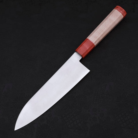 Santoku AUS-10 Poliert Roter Ahornholz Griff 180mm-[Musashi]-[Japan-Küchenmesser]