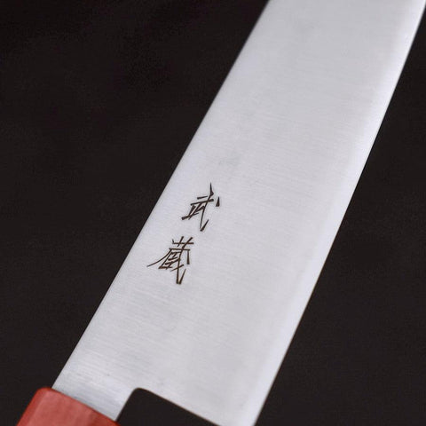 Santoku AUS-10 Poliert Roter Ahornholz Griff 180mm-[Musashi]-[Japan-Küchenmesser]