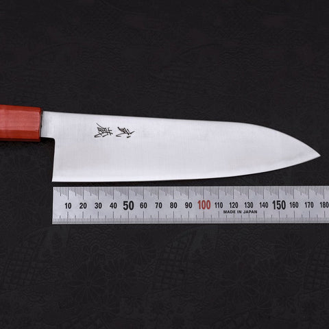 Santoku AUS-10 Poliert Roter Ahornholz Griff 180mm-[Musashi]-[Japan-Küchenmesser]