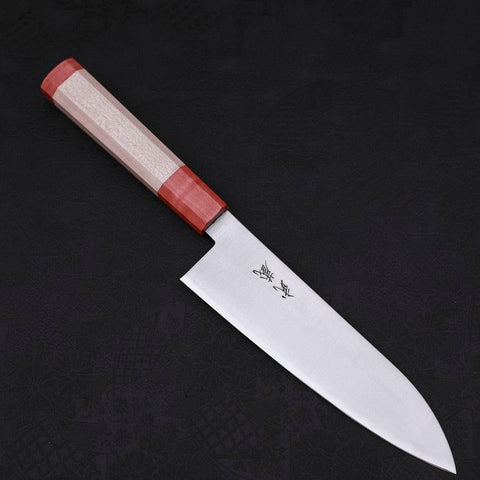 Santoku AUS-10 Poliert Roter Ahornholz Griff 180mm-[Musashi]-[Japan-Küchenmesser]
