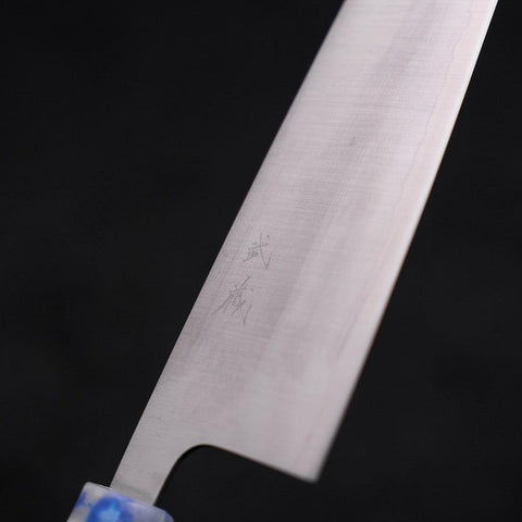 Santoku AUS-10 Polished Ocean White Mix Handle 165mm-[Musashi]-[Japan-Küchenmesser]
