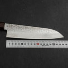 Santoku AUS-10 Tsuchime Damascus Shitan Walnut Handle 180mm (7”)-[Musashi]-[Japan-Küchenmesser]