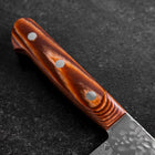 Santoku AUS-10 Tsuchime Damascus Brown Western Handle 180mm (7”)-[Musashi]-[Japanese-Kitchen-Knives]