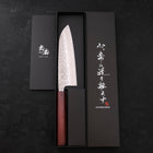 Santoku AUS-10 Tsuchime Damast Lila Urushi Griff 165mm-[Musashi]-[Japan-Küchenmesser]