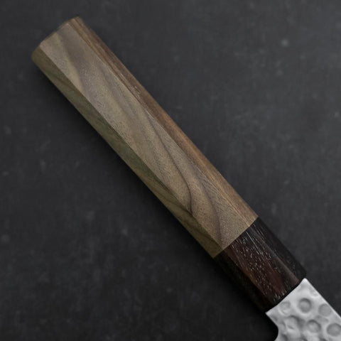 Santoku AUS-10 Tsuchime Damast Rosenholz und Walnussholz Griff 180mm-[Musashi]-[Japan-Küchenmesser]