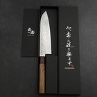Santoku AUS-10 Tsuchime Damast Rosenholz und Walnussholz Griff 180mm-[Musashi]-[Japan-Küchenmesser]
