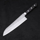Santoku AUS-10 Tsuchime Schwarzer Westlicher Griff 180mm-[Musashi]-[Japan-Küchenmesser]