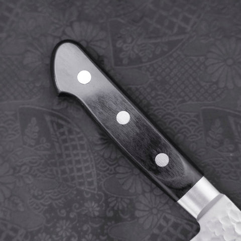 Santoku AUS-10 Tsuchime Schwarzer Westlicher Griff 180mm-[Musashi]-[Japan-Küchenmesser]