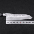 Santoku AUS-10 Tsuchime Schwarzer Westlicher Griff 180mm-[Musashi]-[Japan-Küchenmesser]
