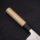 Santoku AUS-10 Wellen-Nickel Damast Büffelhorn und Magnolienholz Griff 165mm-[Musashi]-[Japan-Küchenmesser]