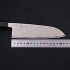Santoku AUS-10 Wellen-Nickel Damast Büffelhorn und Magnolienholz Griff 165mm-[Musashi]-[Japan-Küchenmesser]