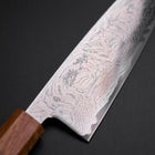 Santoku AUS-10 Wellen Nickel Damast Eichenholz Griff 165mm-[Musashi]-[Japan-Küchenmesser]