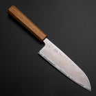 Santoku AUS-10 Wellen Nickel Damast Eichenholz Griff 165mm-[Musashi]-[Japan-Küchenmesser]