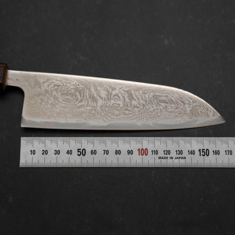Santoku AUS-10 Wellen-Nickel Damast Sumi Urushi Griff 165mm-[Musashi]-[Japan-Küchenmesser]