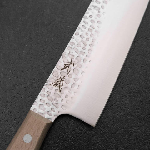 Santoku AUS-6 Tsuchime Westlicher Griff 180mm-[Musashi]-[Japan-Küchenmesser]